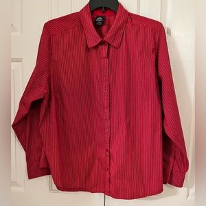 George, 4X, Red & Black Stripe Blouse